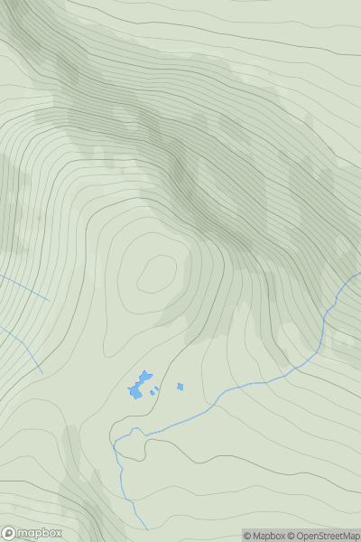 Thumbnail image for Creag Dhubh [Glen Etive to Glen Lochy] showing contour plot for surrounding peak